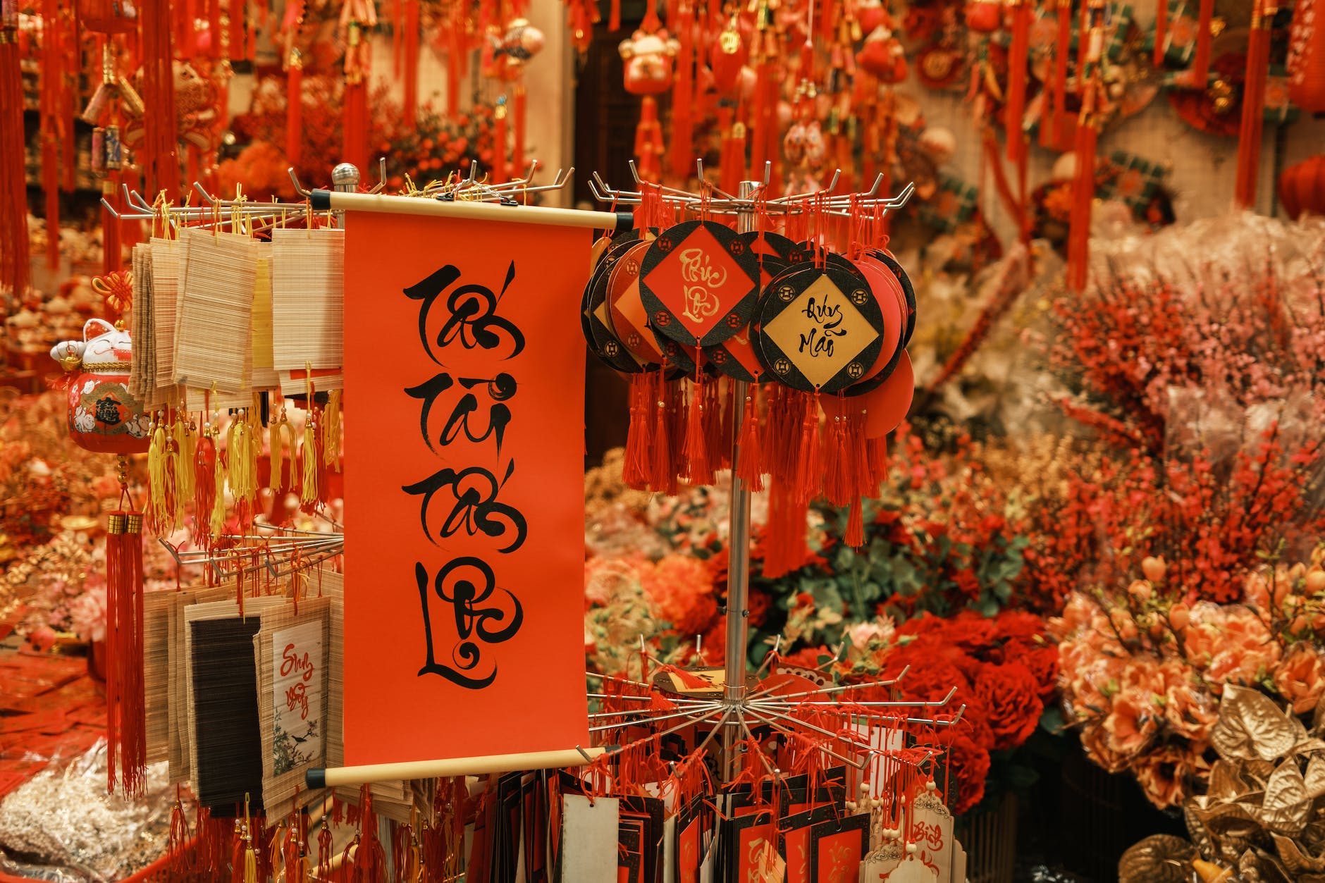 close up of chinese decorations