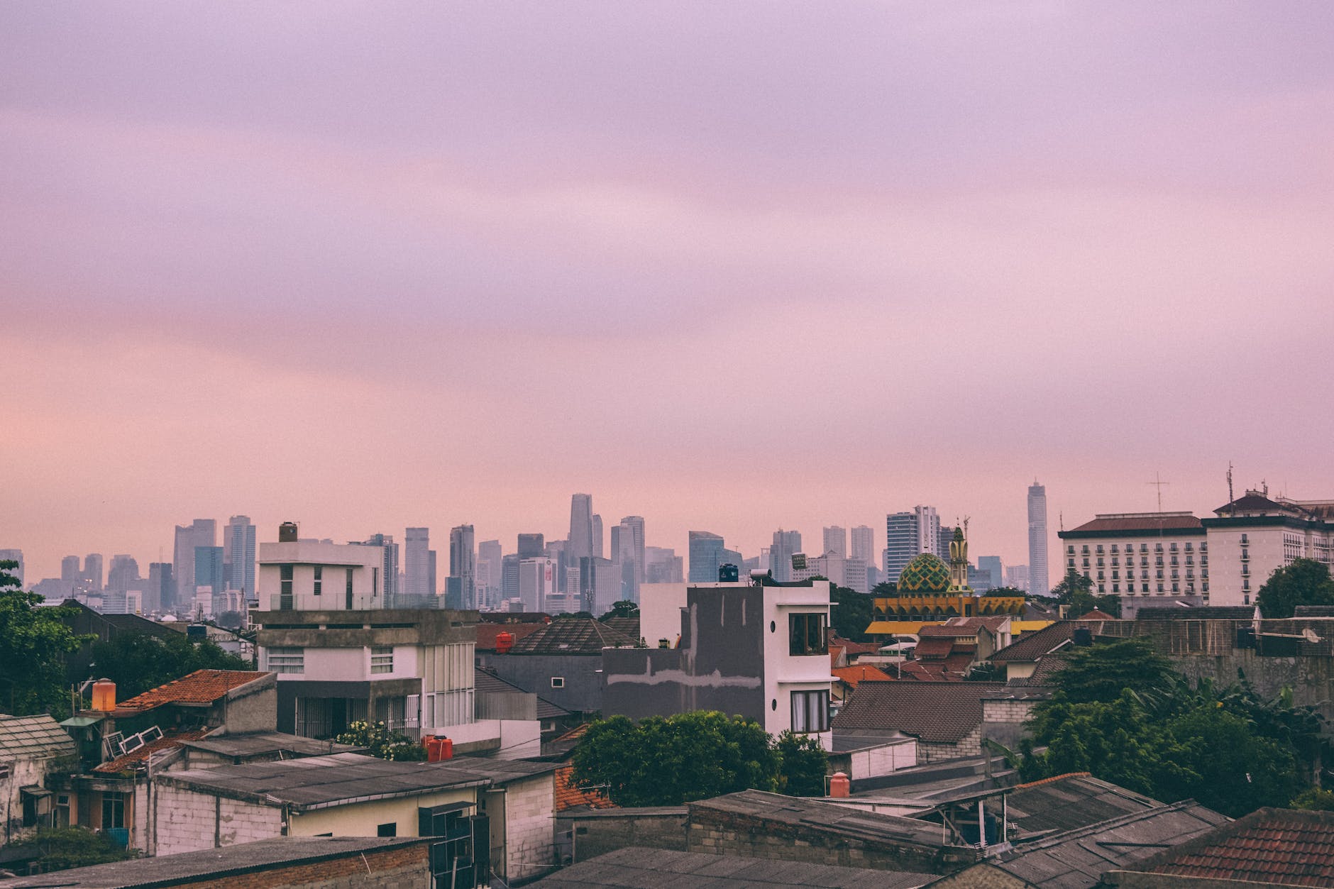 black and white concrete buildings at golden hour